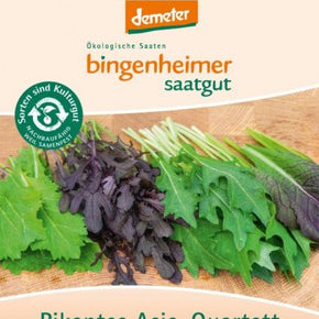 PRE-ORDER - LEVERING UGE 9 - Bingenheimer Saatgut - Biodynamisk plantefrø 2024 - Asiatisk Salat Blanding