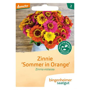 PRE-ORDER - LEVERING UGE 9 - Bingenheimer Saatgut - Biodynamisk plantefrø 2024 - Blomsterfrø - Frøkenhat "Sommer i Orange"