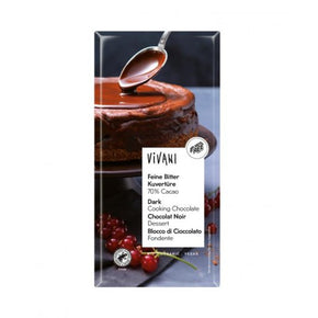 Vivani Chokolade - Mørk Smeltechokolade 70%  - 200 Gram - ØKO