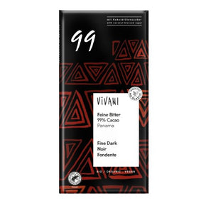 Vivani Chokolade - Mørk Bitter Panama Chokolade 99% - 80 Gram - ØKO