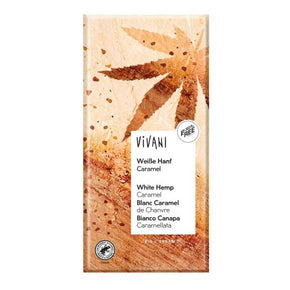 Vivani Chokolade - Hvid Chokolade med Hamp Karamel & Fleur de Sel  - 80 Gram - ØKO