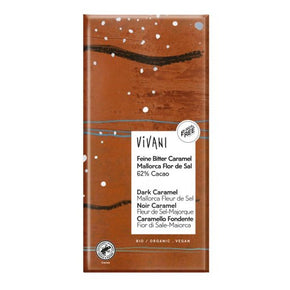 Vivani Chocolate - Dark Chocolate With Caramel & Flor de Sal 62% - 80 Grams - ECO