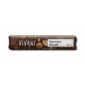 Vivani Chocolate - Chocolate bar with Espresso Biscotti - 40 Grams - ECO
