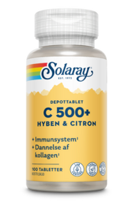 Solaray, Vitamin C C500 + rosehip, lemon, 100 tab
