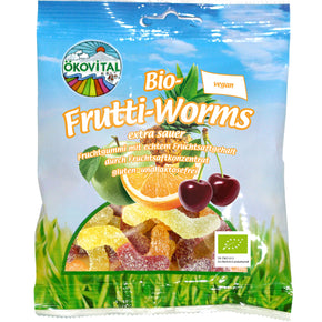 Ökovital Extra Sour Fruit Worms - 100 Grams - ECO