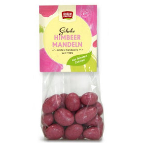 Rosengarten - Økologiske Chokolade overtrukne Mandler med Hindbær - 100G