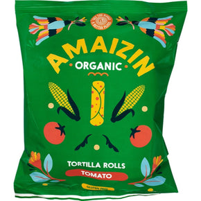 Amaizin Corn Chips Corn Rolls w. Tomato - 150 Grams - ECO