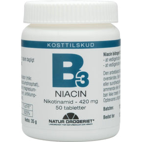 Natur-Drogeriet, Niacin (nikotinamid) 420 mg, 50 tab