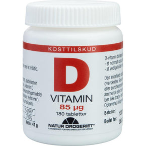 Natur-Drogeriet, vitamin D3 85 mcg, Super D, 180 tab